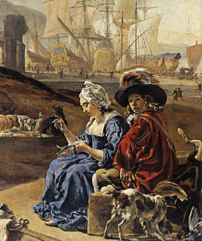 Jan Weenix An Italian Seaport oil painting image